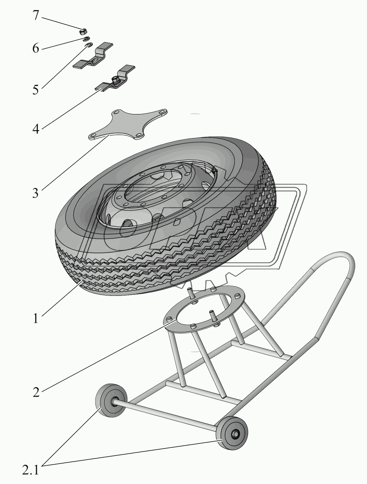 Установка запасного колеса 152-3100001-10